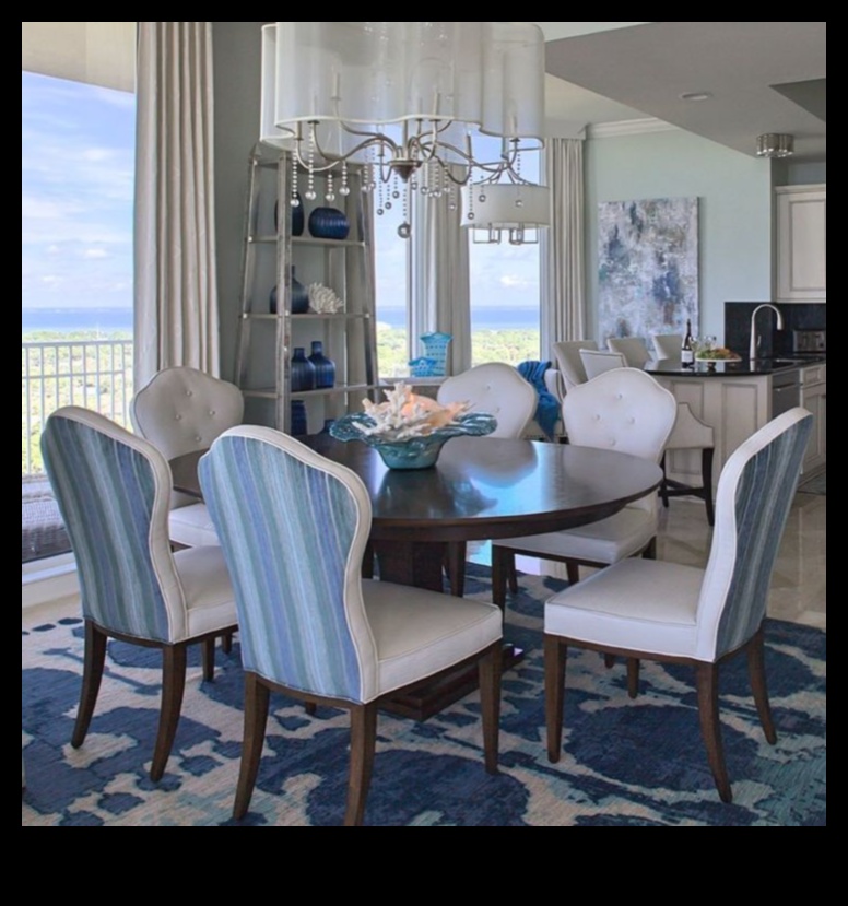 Kādi ir daži efektīvi padomi, kā izrotāt āra ēdamzonu ar piekrastes noskaņu?