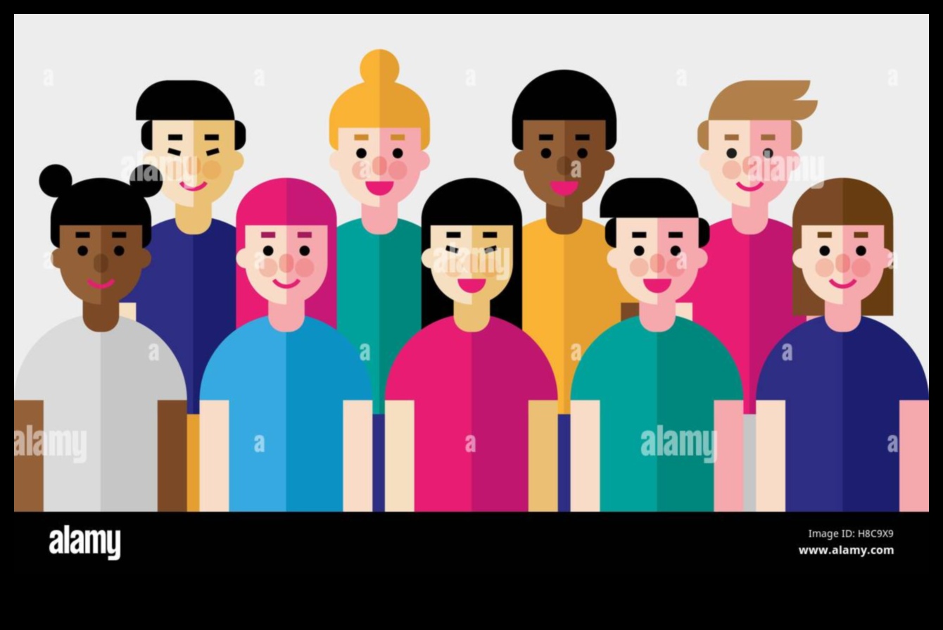 Krāsaini varoņi: personību daudzveidības ilustrācija