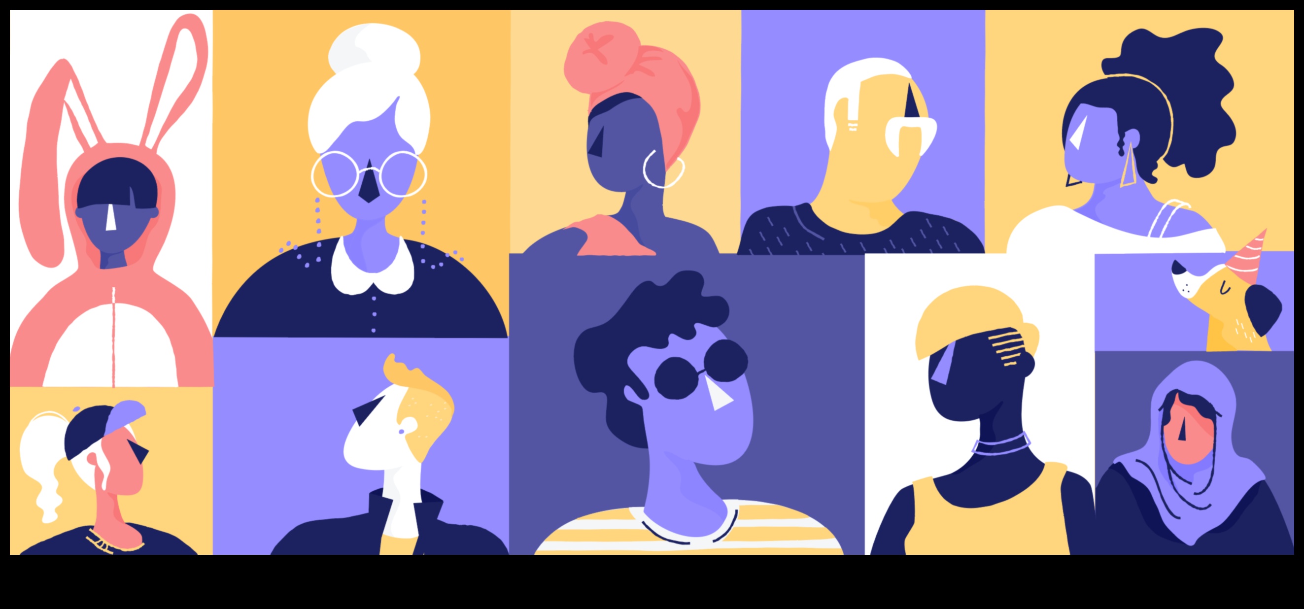 Krāsaini varoņi: personību daudzveidības ilustrācija