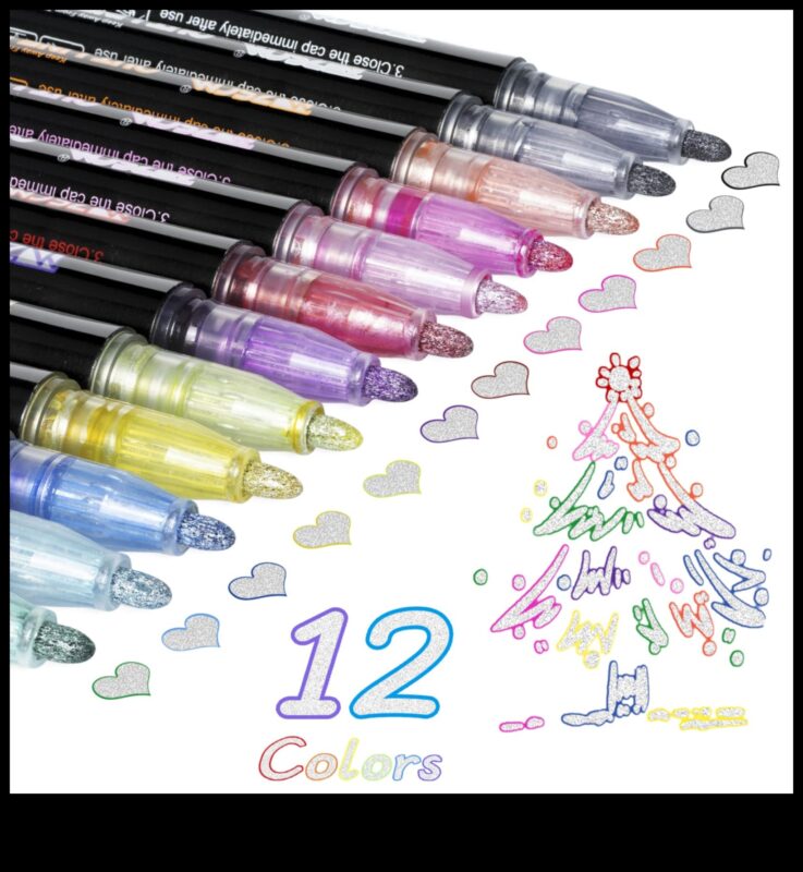 Papīra veidošana ar metāla pildspalvām: mirdzošu detaļu pievienošana