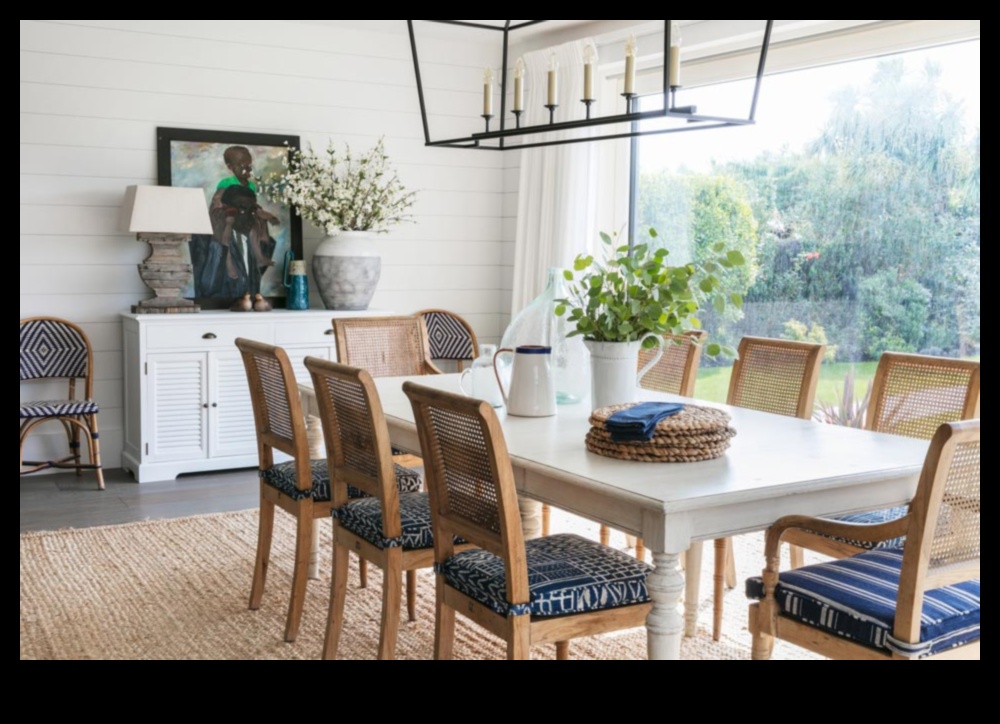 Kādi ir daži efektīvi padomi, kā izrotāt āra ēdamzonu ar piekrastes noskaņu?